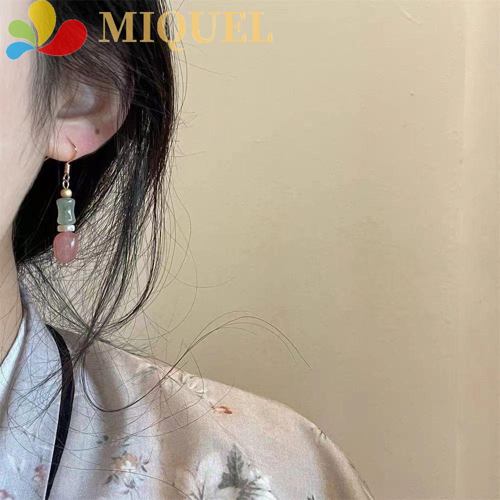 Bông Tai Đính Hạt Acrylic Màu Gradient Phong Cách Trung Hoa Cổ Điển Thời Trang Cho Nữ