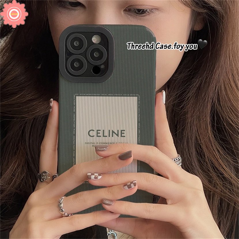 Ốp Điện Thoại Da Mềm Chống Sốc In Logo C-E-L-I-N-E Cho iPhone 7Plus 11 14 12 13 Pro MAX X XS MAX XR 8Plus 7 8 Plus