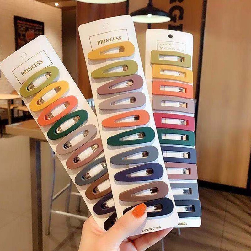 Ygt Set 10 Kẹp Tóc Nữ Màu Trơn Họa Tiết Hình Học Thời Trang