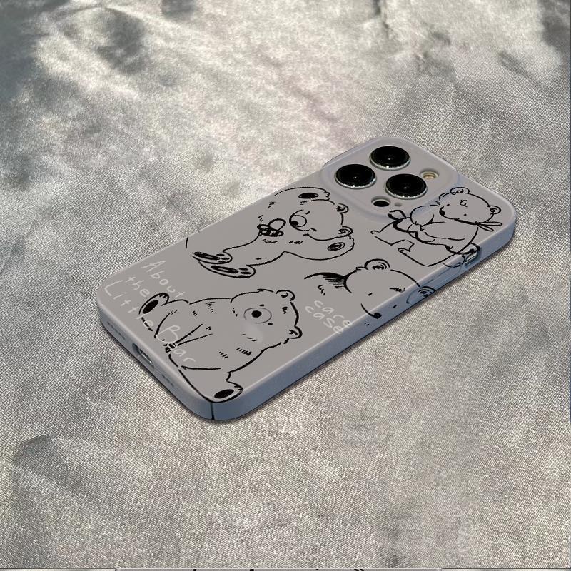 Ốp Điện Thoại Dẻo Họa Tiết Gấu / Ngỗng Phong Cách Graffiti Đơn Giản Chống Sốc Cho Iphone14Pro786In 11 plus 1213