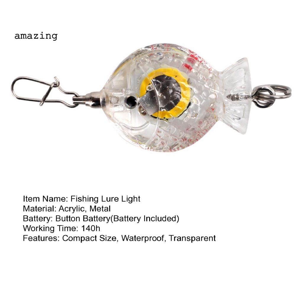 Mồi Câu Cá Mini Siêu Sáng Chống Thấm Nước Có Đèn LED Phát Sáng