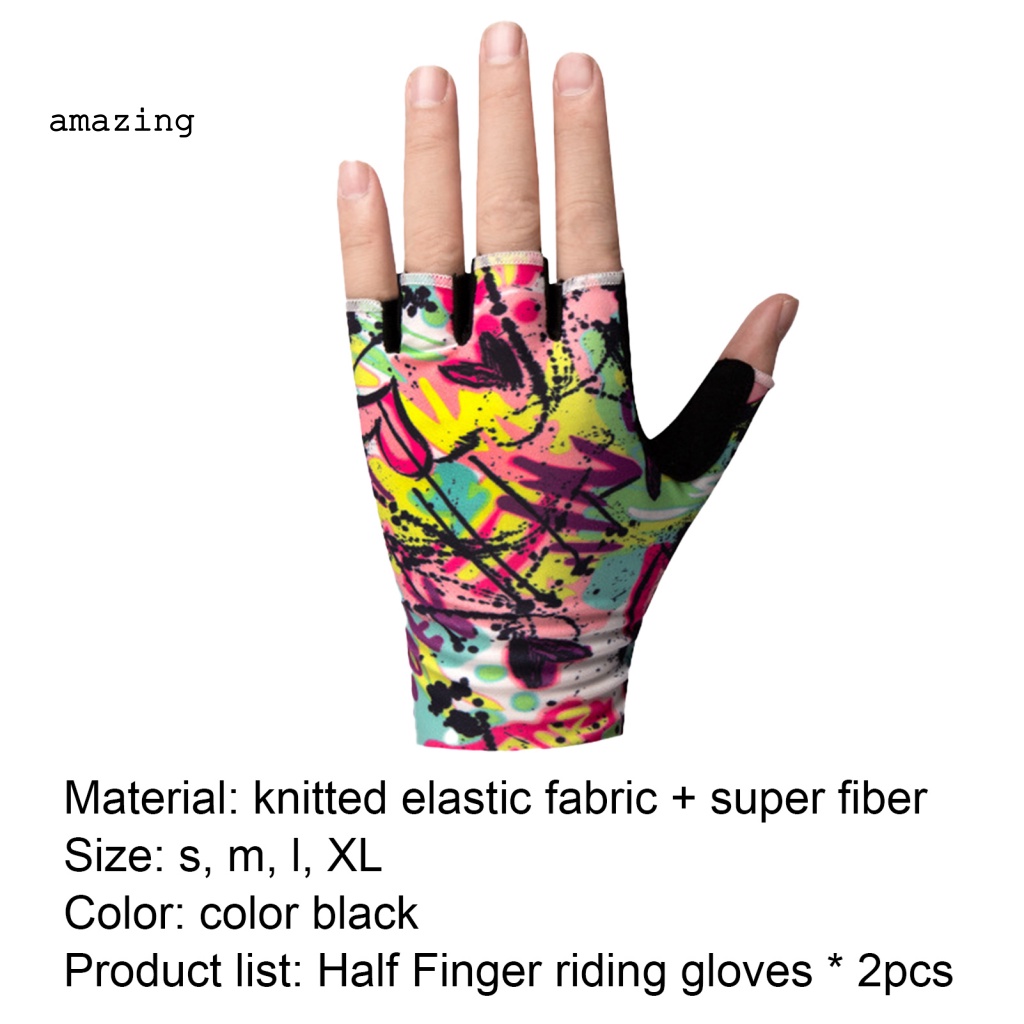 Set 2 Găng Tay Nửa Ngón Chống Trượt Màu Đen Thời Trang Mùa Hè Unisex