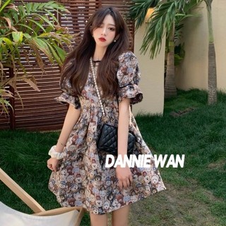 DannieWan Hoa nhí váy Váy Đầm Con gấu dễ thương babydoll váy nữ xinh bánh bèo A92M040
