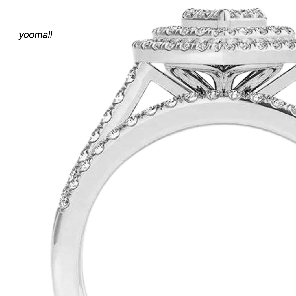 Set 2 Nhẫn Đeo Tay Kim Loại Đính Đá Thời Trang Cho Nữ