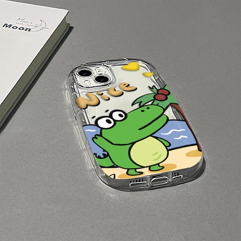 Ốp Điện Thoại Silicone Mềm Trong Suốt Chống Sốc In Hình Cá Sấu Cho IPhone 14 13 12 11 Pro Max XS X XR 8 + 7 Plus