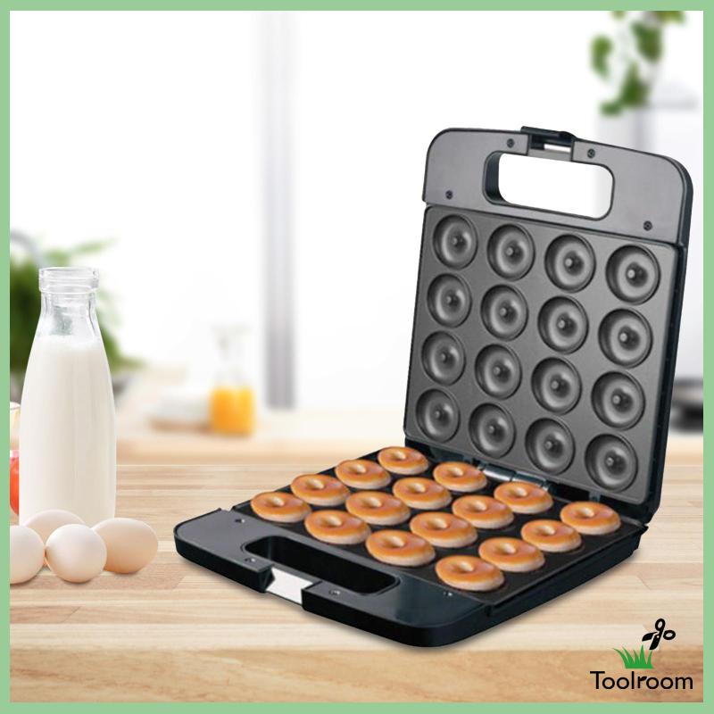 Máy Làm Bánh Donut Mini 1400W Không Dính Có Đèn Chỉ Báo Tiện Dụng