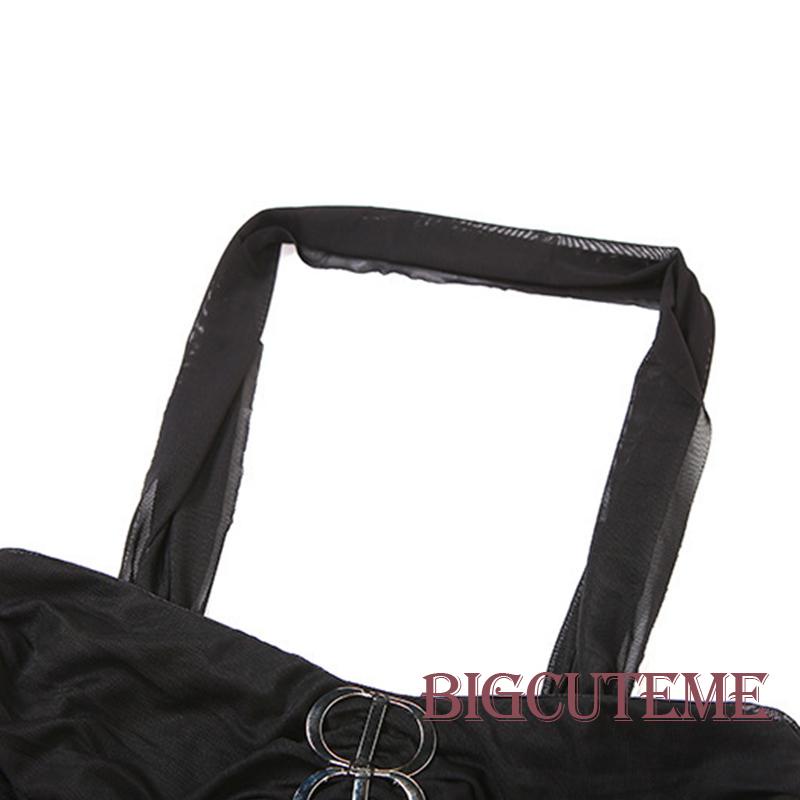 [] - Áo Crop Top Không Tay Có Khóa Kim Loại Trang Trí Xuyên Thấu Mùa Hè Cho Nữ