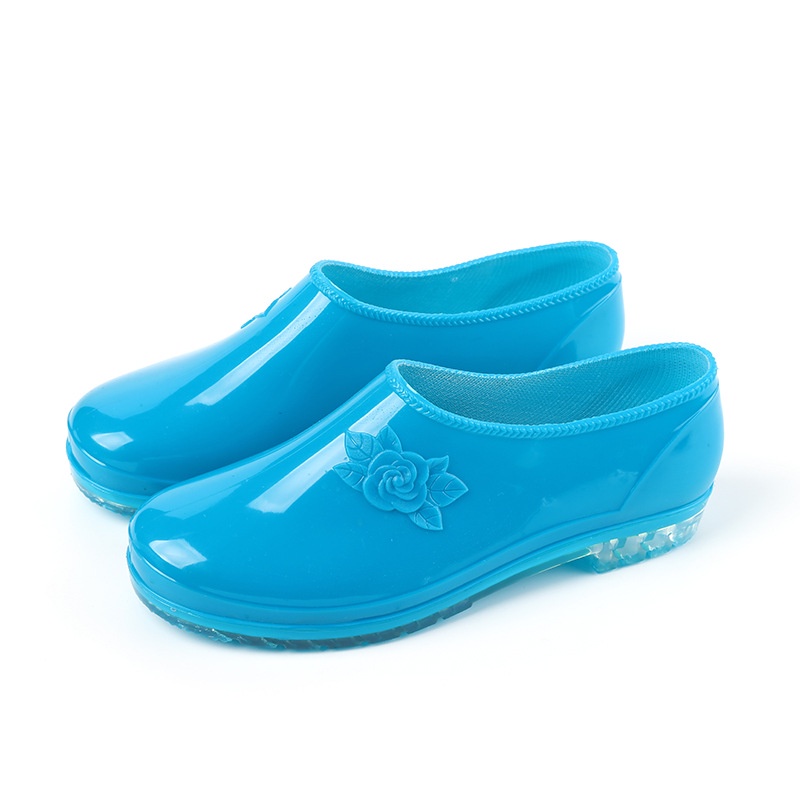 Giày Bốt Cao Su Đi Mưa Màu Trơn Cổ Thấp Thời Trang Mùa Hè Cho Nữ