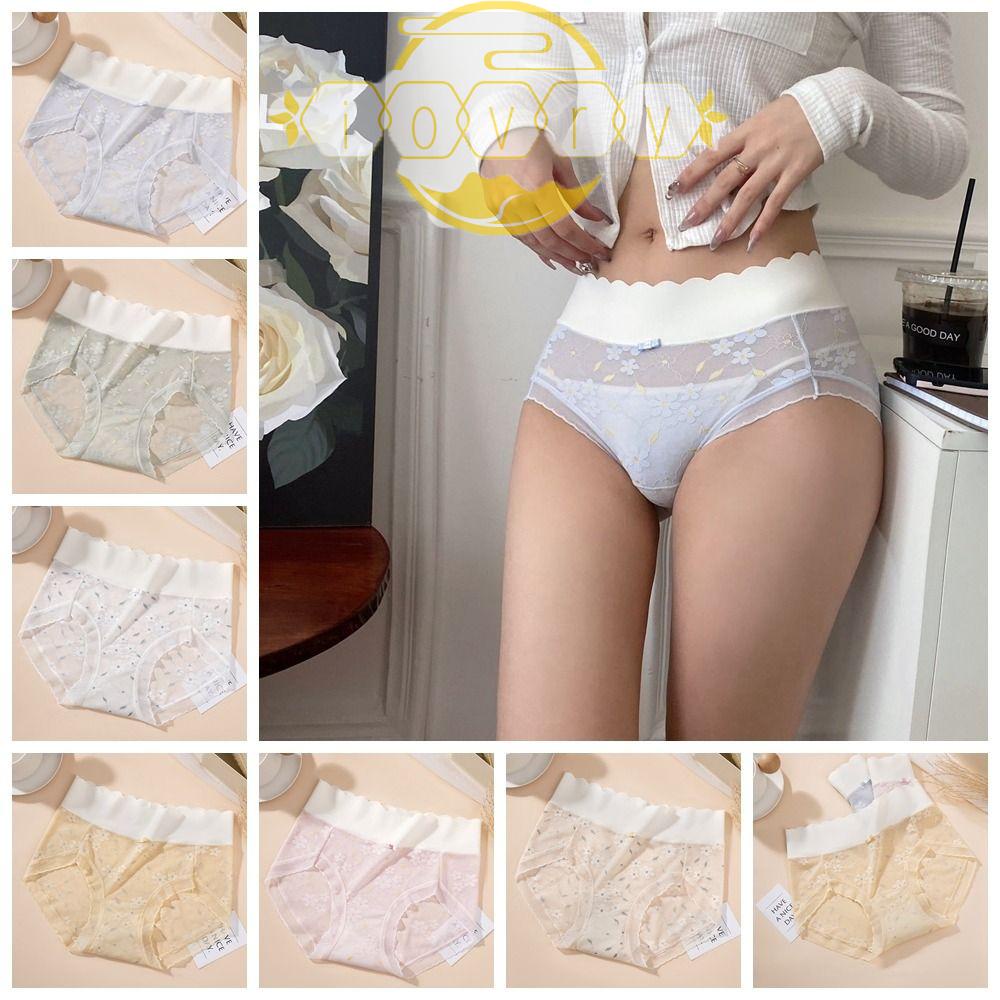 Quần Lót Ren Hoa Không Đường May Lưng Cao Xẻ Tà Thời Trang Cho Nữ