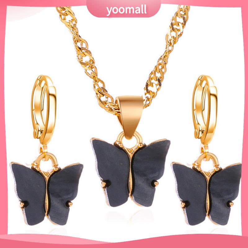 Bộ Vòng cổ + Bông Tai Hình Bướm Nhỏ Xinh Ngọt Ngào