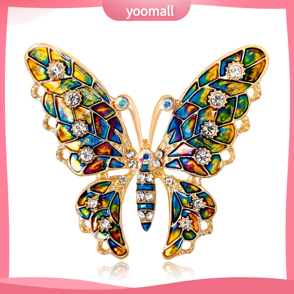 [YM] Trâm Cài Áo Hình Bướm Giọt Dầu Nhiều Màu Sắc Mới Phù Hợp Vớ