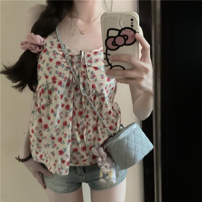 COZOK Áo Hoa Không Tay Dáng Rộng Thời Trang Gợi Cảm Dành Cho Nữ