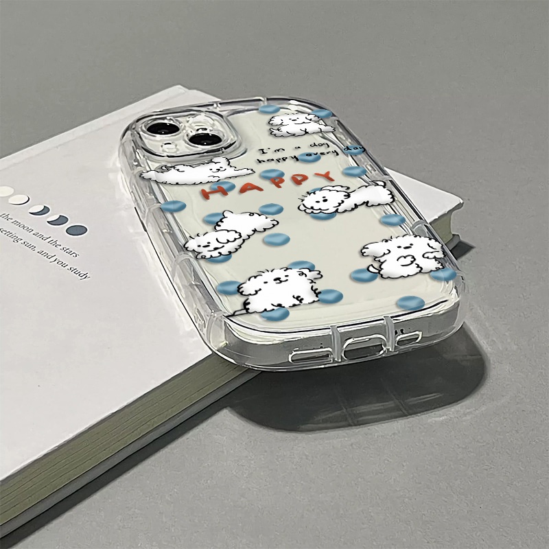 Ốp Điện Thoại TPU Dẻo Trong Suốt Họa Tiết Chú Chó Dễ Thương Cho IPhone 14 13 11 Pro Max 12 8 7 Plus XS XR X