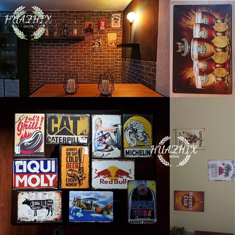 Bảng Kim Loại Trang Trí Tường Quán Cà Phê / Bia Phong Cách retro Nghệ Thuật