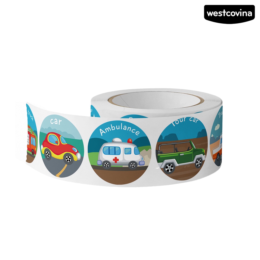 [WSTN] [WSTN]✎Cuộn 500 Miếng Dán Trang Trí In Hình Hoạt Hình Bằng Đồng Tự Dính Có Thể Tháo Gỡ