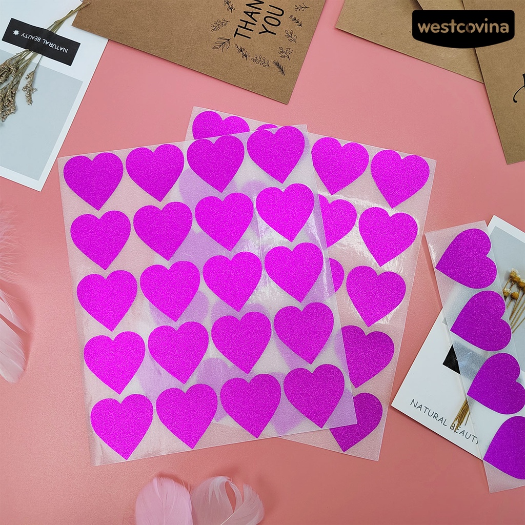 [WSTN]✎Bộ 40 Miếng Dán Trang Trí Hình Trái Tim Lấp Lánh Tháo Gỡ Dễ Dàng