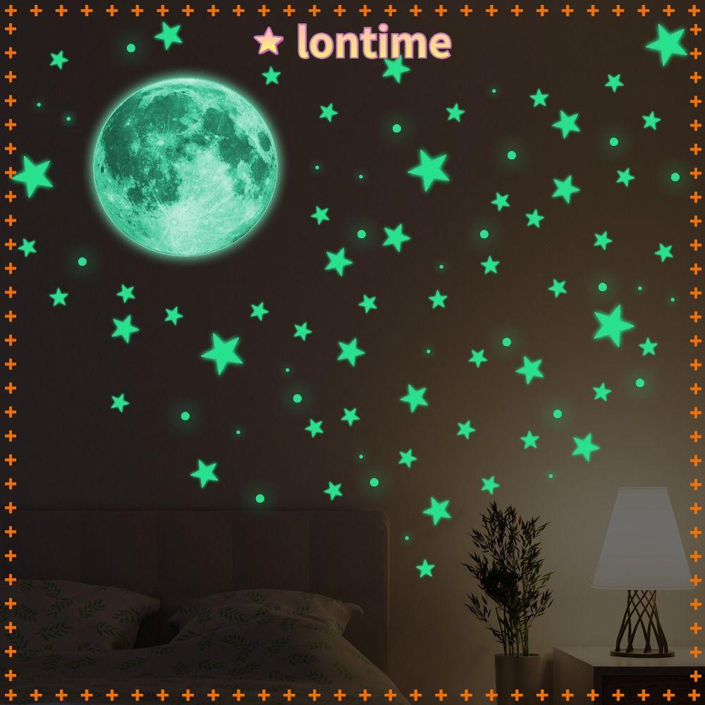 LONTIME Miếng Dán Tường Hình Ngôi Sao Hiệu Ứng Dạ Quang