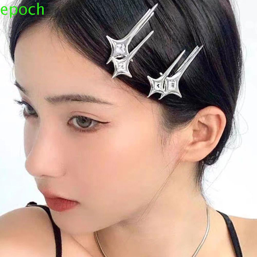 Epoch Kẹp Tóc Mỏ Vịt Bằng Kim Loại Màu Bạc Dành Cho Bạn Gái Spicy