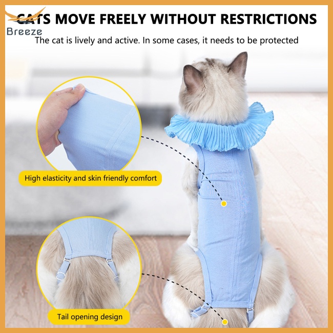 Bộ Áo Liền Quần Mềm Mại Thoáng Khí Chống Nhăn Có Khóa Điều Chỉnh Được Cho Mèo Cưng