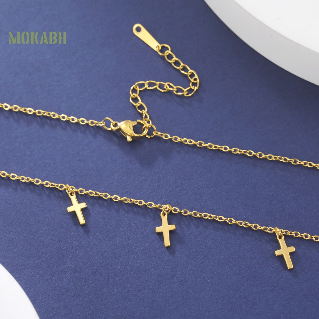 Vòng cổ Bằng Thép Không Gỉ Mặt Thánh Giá Thời Trang Sang Trọng Cho Nữ