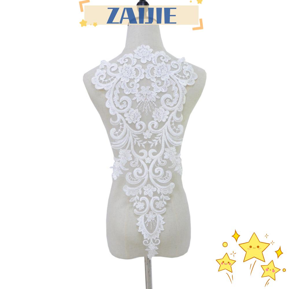 ZAIJIE24 Miếng Vá Quần Áo Bằng Ren Thêu Hoạ Tiết Đẹp Mắt