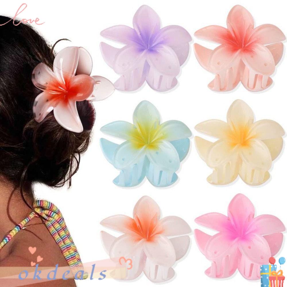 Kẹp Tóc Càng Cua Bằng Nhựa Nhiều Màu Dễ Thương Phong Cách Bohemian Thời Trang Mùa Hè