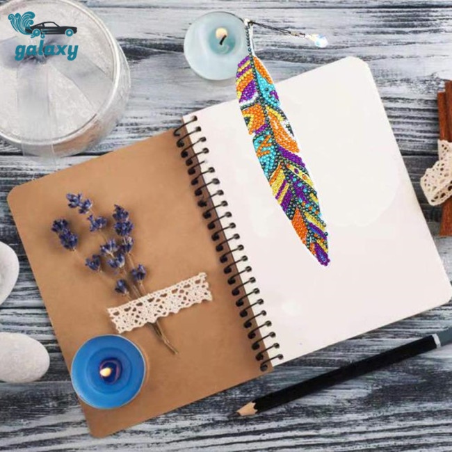 Galaxy Bộ 6 Thẻ Đánh Dấu Trang Sách Dày Dặn Thêu Hình Lông Vũ Dành Cho Người Mới Bắt Đầu