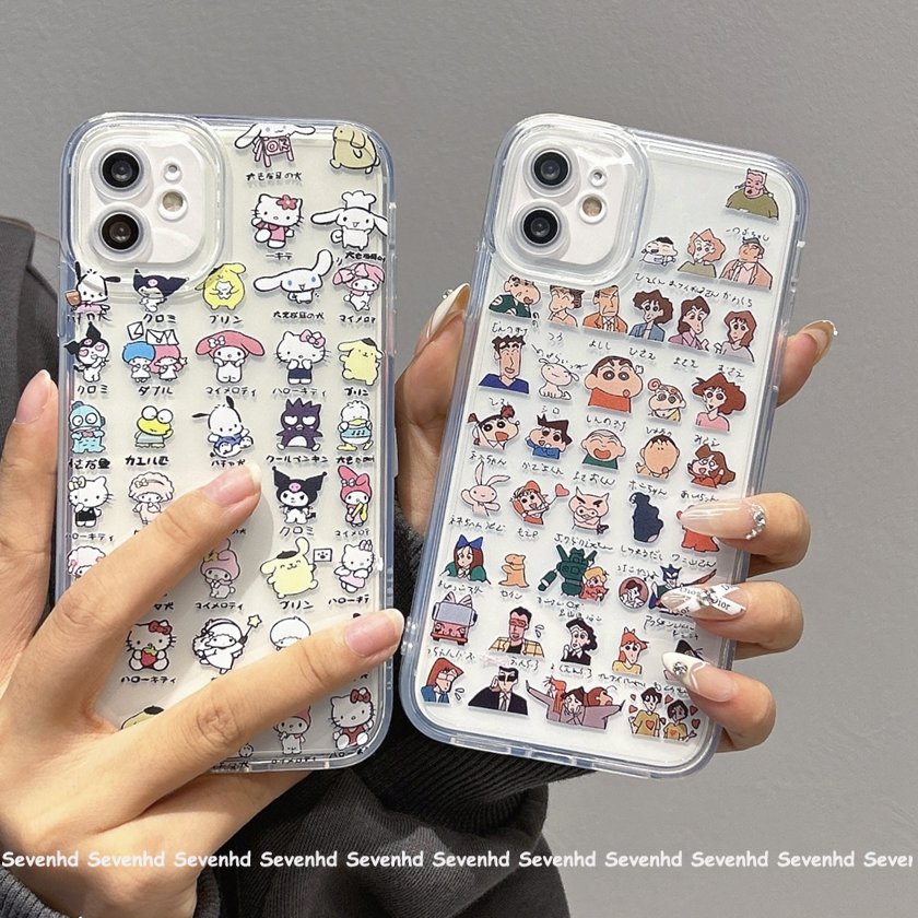 SANRIO Ốp Điện Thoại Họa Tiết Hoạt Hình Cậu Bé Bút Chì Cho iPhone 14 13 12 11 Pro Max SE2020 X XR Xs Max 7 8 6 6s Plus