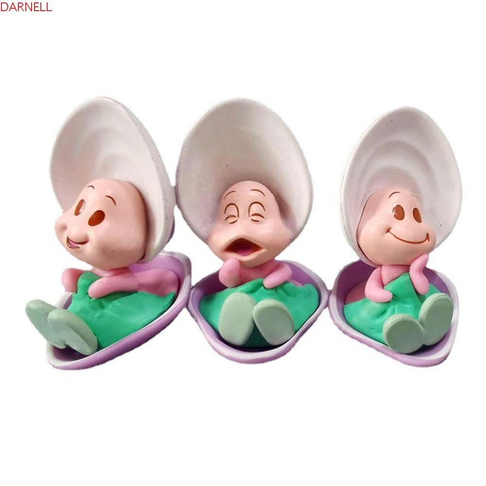 DARNELL Bộ 3 Mô Hình Búp Bê Hoạt Hình Young Oyster Baby