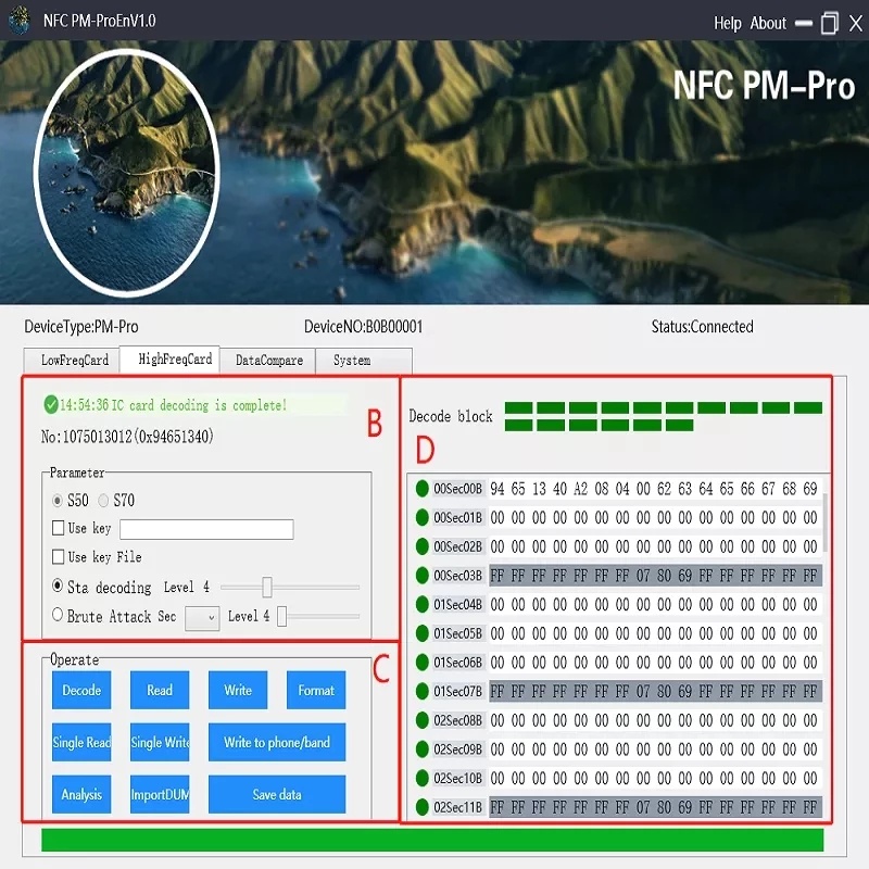 Đầu Đọc Thẻ Thông Minh NFC RFID 13.56Mhz 1K S50 Badge Clone 125Khz T5577