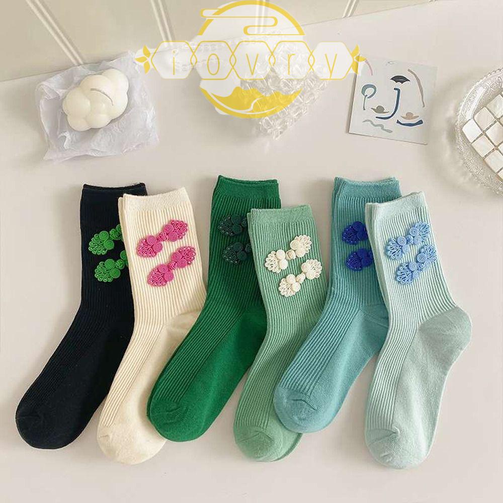 IVORY Vớ Thể Thao Ngắn Nhẹ Co Giãn Thoải Mái Màu Sắc Tương Phản Phong Cách Trung Hoa Cho Nữ