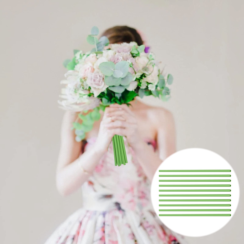 Set 10 Vỏ Bọc Thân Bó Hoa Nhân Tạo Bằng PVC Mềm Siêu Nhẹ Không Vỡ DIY