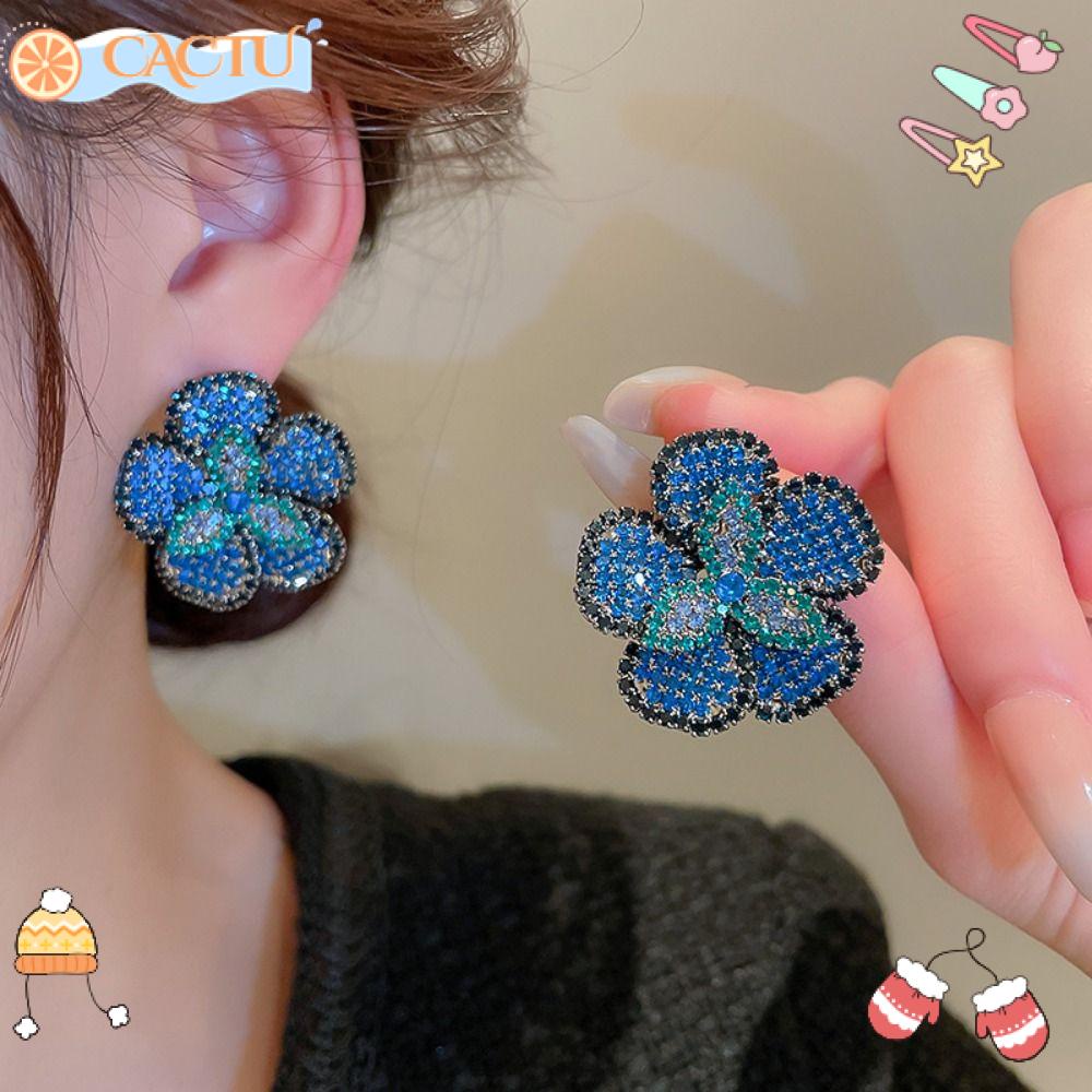 CACTU Bông Tai Đính Pha Lê Thời Trang Dành Cho Nữ