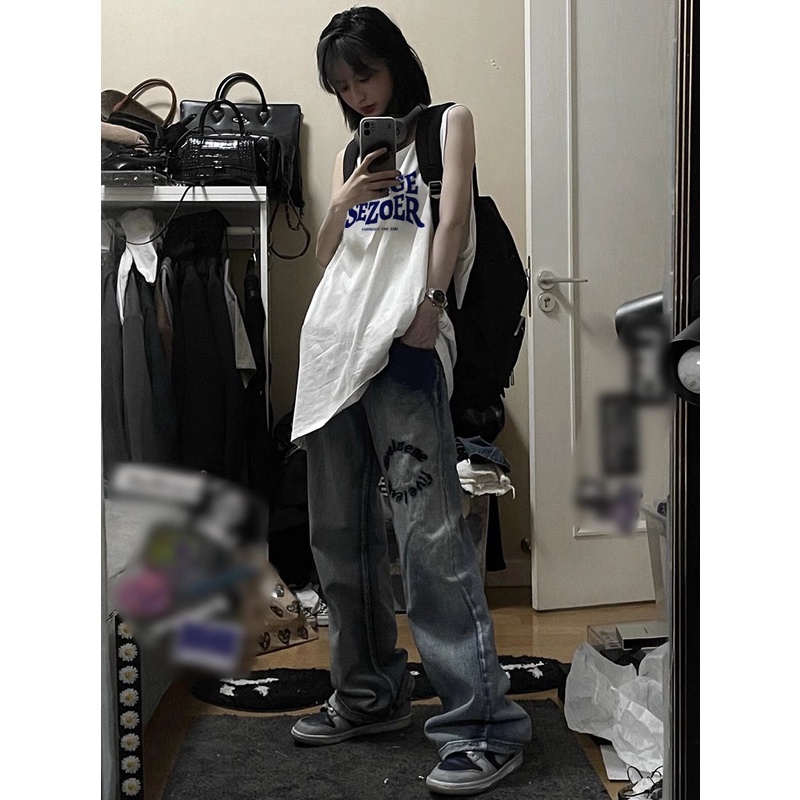 NRVP Áo Thun Nữ Không Tay 100% Cotton Thời Trang Hàn Quốc