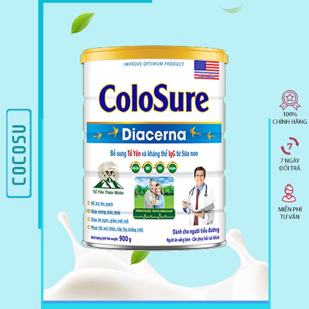Sữa tiểu đường cho người già gầy canxi tổ yến dinh dưỡng Colo sure Diacerna 900g