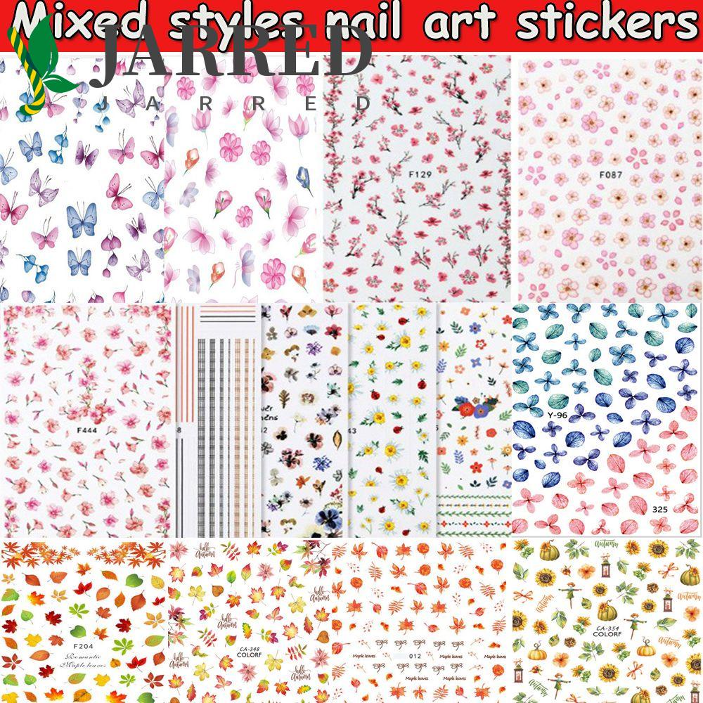 JARRED Miếng Dán Trang Trí Móng Tay Nghệ Thuật Nhiều Kiểu Dáng Tùy Chọn