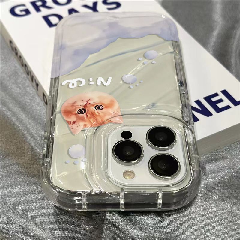 Ốp Điện Thoại Mềm Trong Suốt In Hình Mèo Hoạt Hình Dễ Thương Cho iPhone14promax 1312 / 11 7 / 8plus xr /ins