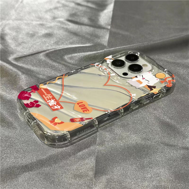 Ốp Điện Thoại Mềm Trong Suốt Họa Tiết Quả Cam / Trái Tim Dễ Thương Cho iPhone14promax 1312 / 11 7 / 8plus xr / sins OR6H