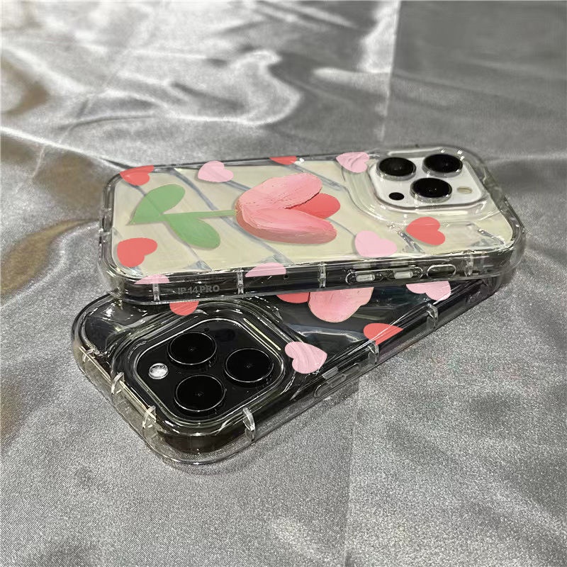 Ốp Điện Thoại Mềm Trong Suốt In Hình Hoa Tulip Cho Iphone 11 / 7plus 8 1312 Xr 14Promax / 8UIT