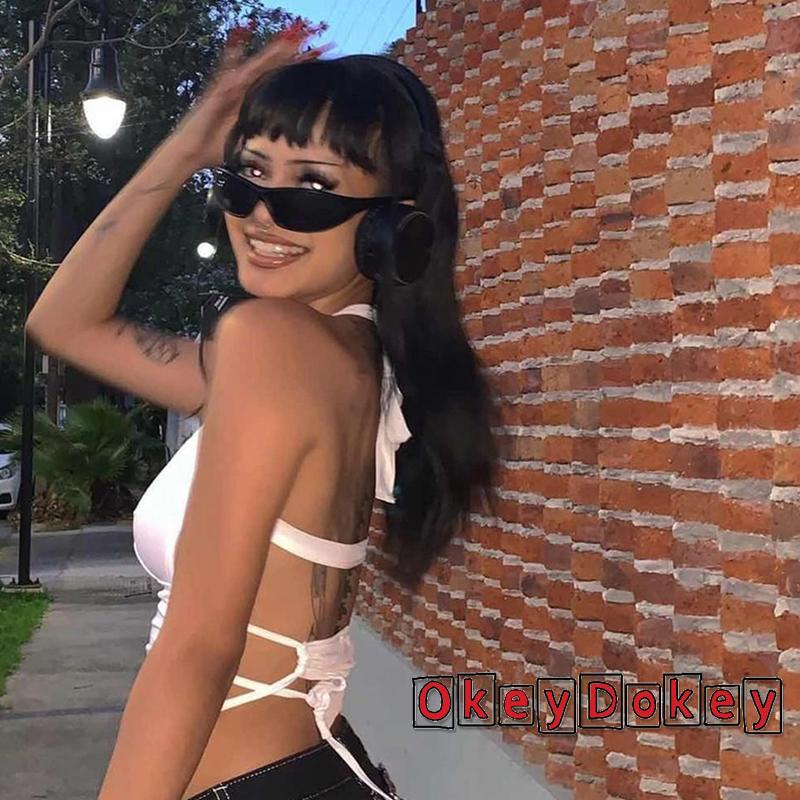 Áo Tank Top Cổ Yếm Không Tay Màu Trơn Thời Trang Mùa Hè ODokey-Y2K Cho Nữ