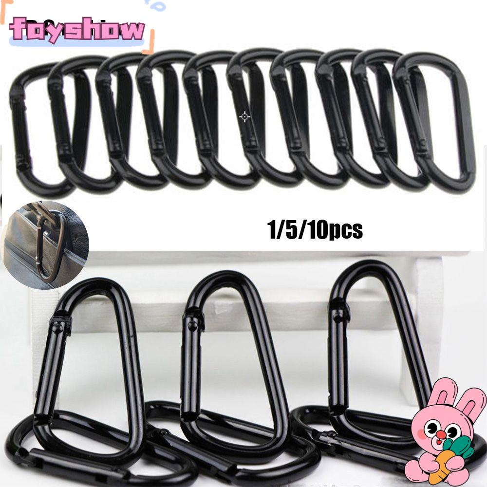 FAY Set 1 / 5 / 10 Móc Khóa Leo Núi Bằng Hợp Kim Nhôm Màu Đen