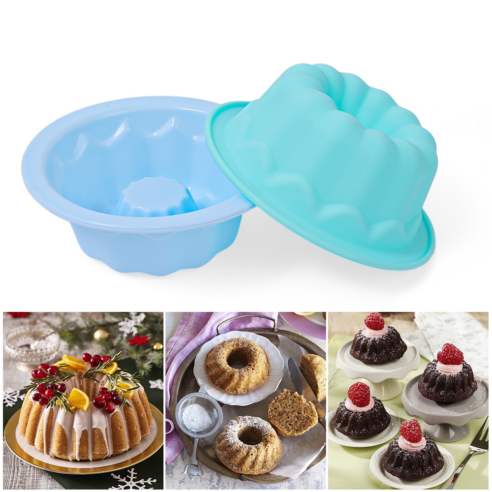 Khuôn Silicone Làm Bánh Cupcake / Muffin Hình Tròn Tiện Dụng
