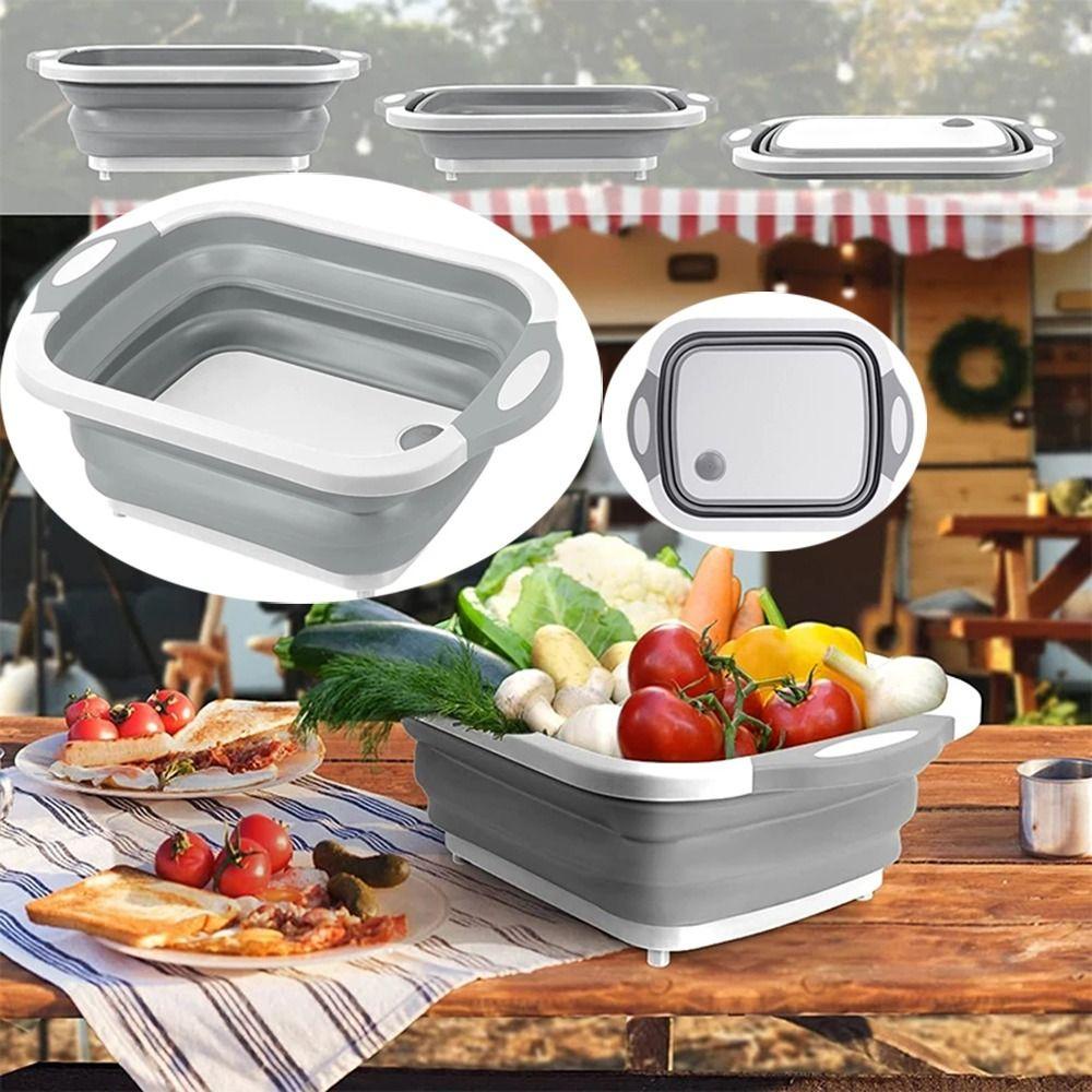 Thớt Cắt Rau Củ Quả 3 Trong 1 Đa Năng Có Thể Gấp Gọn Tiết Kiệm Không Gian Cho Nhà Bếp