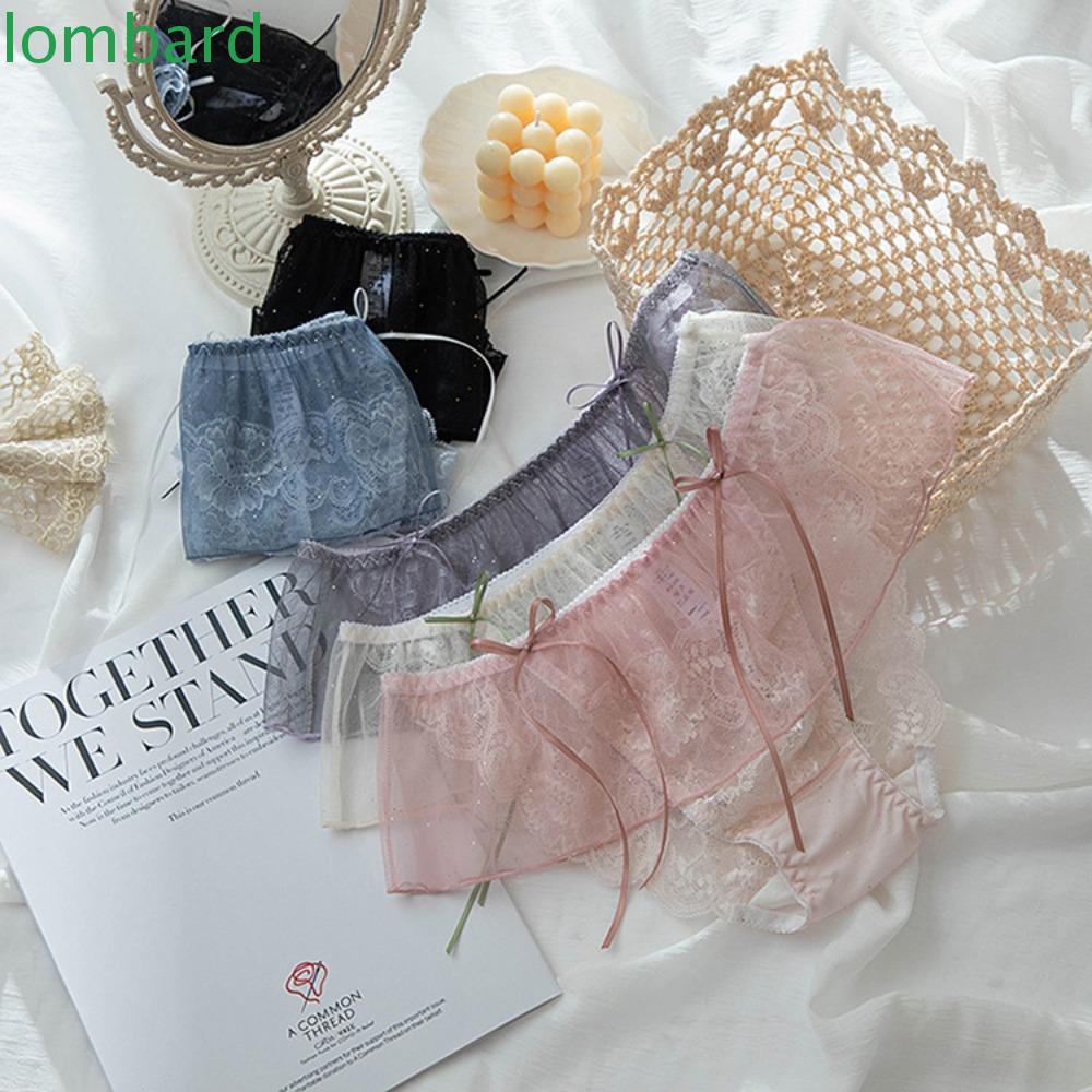 Quần Lót Cotton Phối Ren Lưới Thoáng Khí Phong Cách Nhật Bản Quyến Rũ Cho Nữ