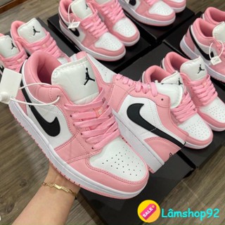Giày Jordan Cổ Thấp Nam Nữ, Giày Sneaker JD1 Hồng Đen Cổ Thấp Thời Trang Cao Cấp Hottrend  nhẹ êm