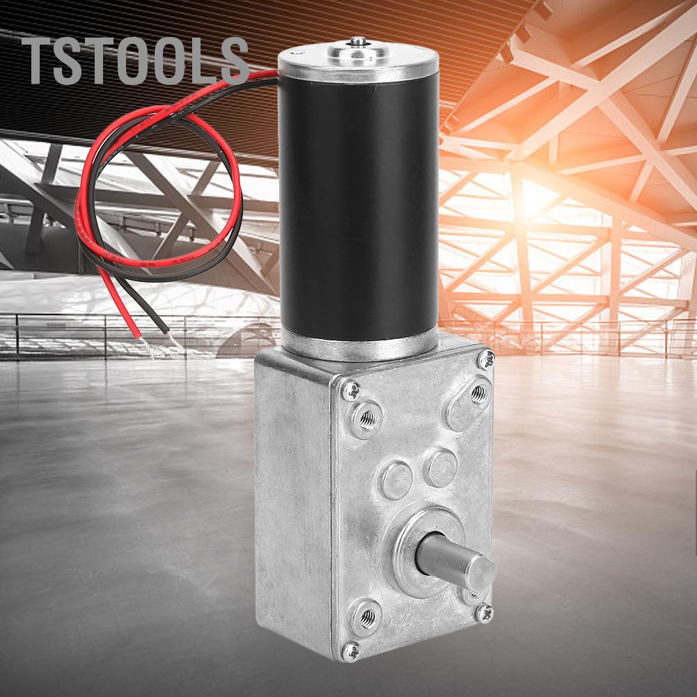 TSTOOLS Tốc độ xoắn cao Giảm động cơ hộp số điện Động bánh răng sâu có thể đảo ngược Trục 8 mm 24V