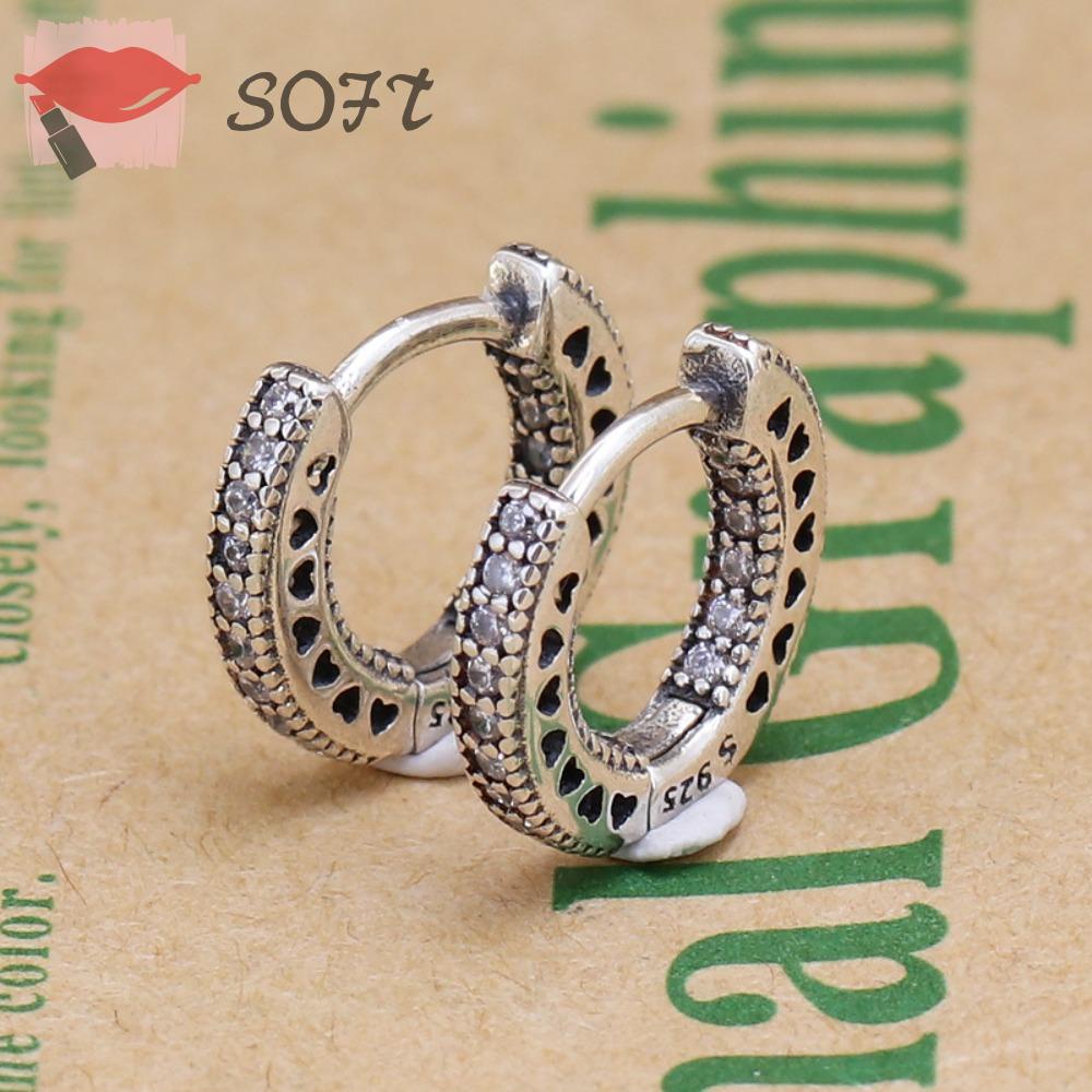 Bông Tai Hình Trái Tim Đính Pha Lê Lấp Lánh Thời Trang Cho Nữ