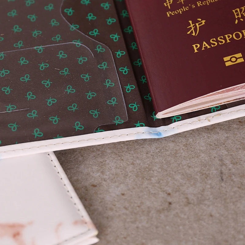 Ví Da PU Họa Tiết Vân Đá Cổ Điển Dùng Đựng Hộ Chiếu Và Thẻ ID JP5