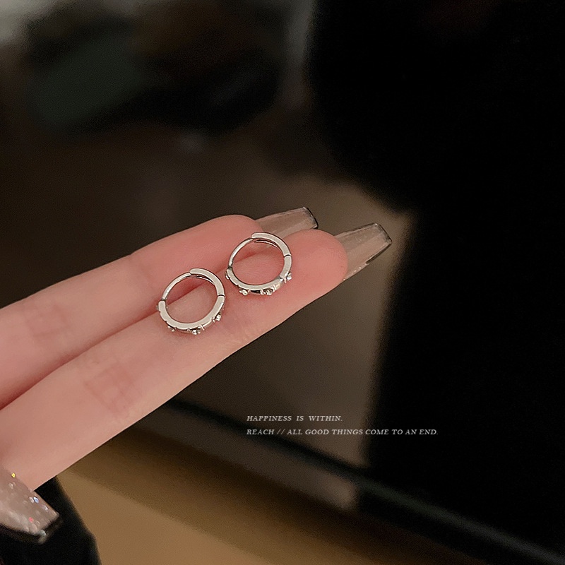 1 Đôi Bông Tai Bạc Zircon Cổ Điển Thời Trang Dành Cho Nam Và Nữ
