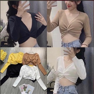 Áo xốp xoắn tay dài chất dày đẹp